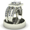 2.97ct Princess Cut Complete Gold Wedding Set - 03US35